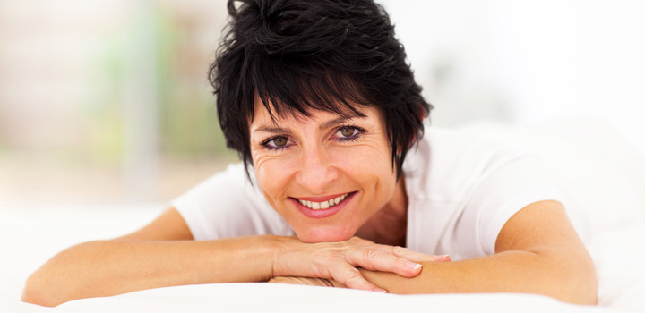 Happy woman post menopause
